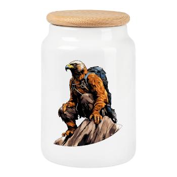 Adler Hiking / Mountaineering Adler - Cookie Jar with Wooden Lid - white - Front