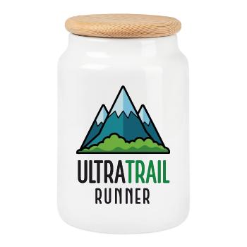 Ultra-Trailrunner - Keksdose mit Holzdeckel - Weiß - Vorne