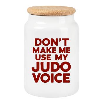 Ne me forcez pas à utiliser ma voix de judo - Boîte à biscuits avec couvercle en bois - blanc - Devant