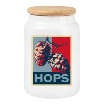 Bierhopfen Bier Brauen Craftbier Obama Hope Hopfen - Keksdose mit Holzdeckel - Weiß - Vorne