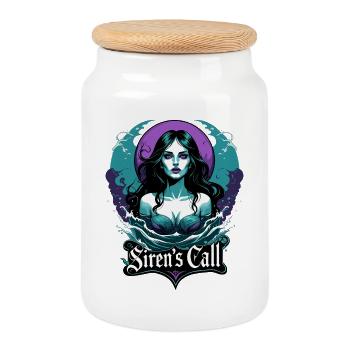 Siren call - Cookie Jar with Wooden Lid - white - Front