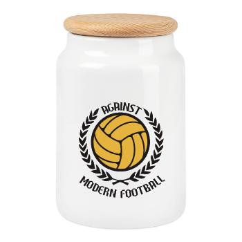 Against Modern Football - Cookie Jar with Wooden Lid - white - Front