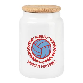 Against Modern Football - Cookie Jar with Wooden Lid - white - Front