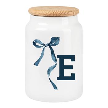 Monogramme e idée cadeau  - Boîte à biscuits avec couvercle en bois - blanc - Devant