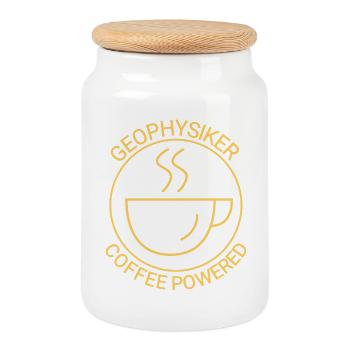 Géophysicien Géophysique Alimenté par le café - Boîte à biscuits avec couvercle en bois - blanc - Devant