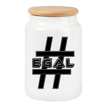 Hashtag EGAL Job Liebeskummer Gleichgültig - Keksdose mit Holzdeckel - Weiß - Vorne