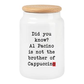 Tasse à cappuccino Al Pacino – Funny Coffee Motif - Boîte à biscuits avec couvercle en bois - blanc - Devant