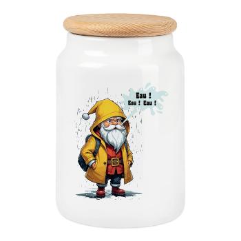 Water Water Gift Original Humor Santa Claus - Cookie Jar with Wooden Lid - white - Front