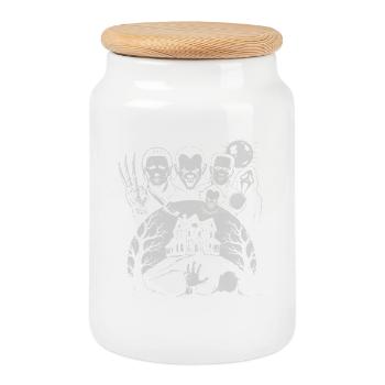 Nightmares Never End Horror Illustration - Cookie Jar with Wooden Lid - white - Front