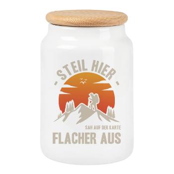 Dictons de randonnée Hiker Tenues de randonnée - Boîte à biscuits avec couvercle en bois - blanc - Devant