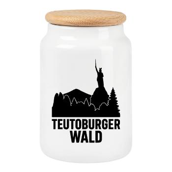 Forêt de Teutoburg - Boîte à biscuits avec couvercle en bois - blanc - Devant