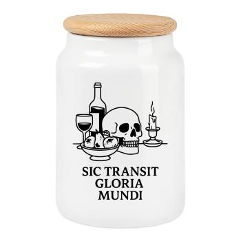 memento mori sic transit gloria mundi - Keksdose mit Holzdeckel - Weiß - Vorne