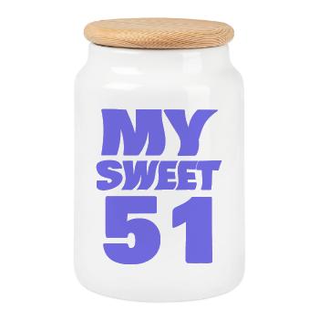 Sweet 51 - Keksdose mit Holzdeckel - Weiß - Vorne