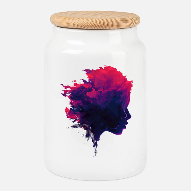 Crimson_Flow_Profile - Keksdose mit Holzdeckel - Weiß