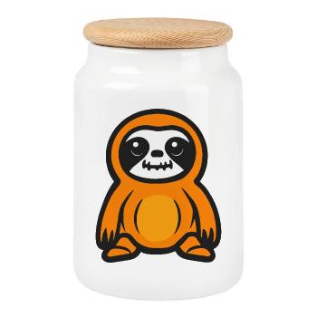 Faultier Zombie Halloween Zombie - Keksdose mit Holzdeckel - Weiß - Vorne
