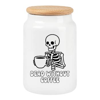 Dead Coffee Skeleton - Keksdose mit Holzdeckel - Weiß - Vorne