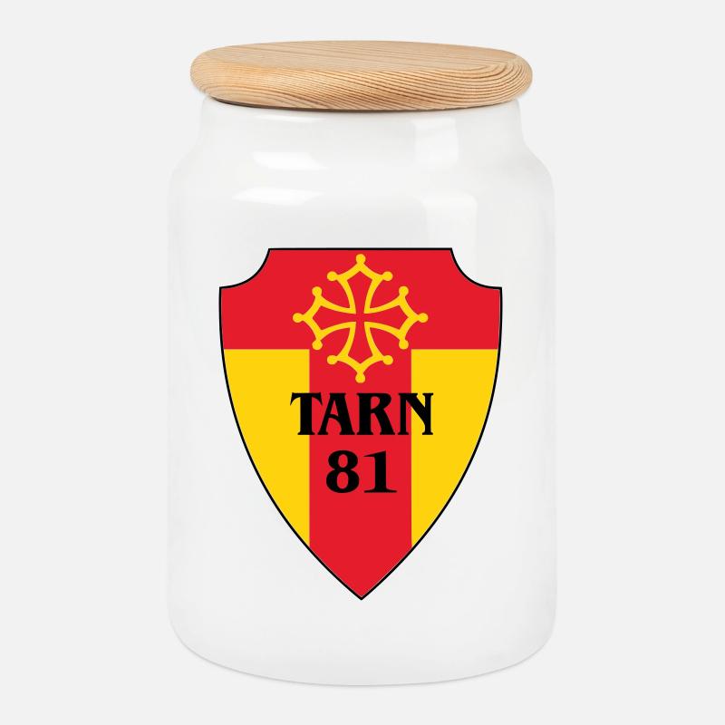 Tarn-Wappen 81 - Keksdose mit Holzdeckel - Weiß
