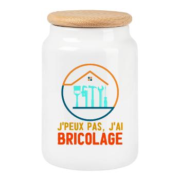 Jpeux pas jai bricolage tee - Boîte à biscuits avec couvercle en bois - blanc - Devant