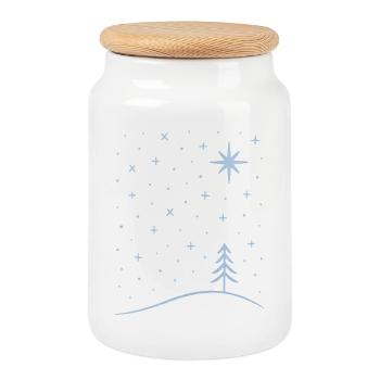 Flocons de neige polaires - Boîte à biscuits avec couvercle en bois - blanc - Devant
