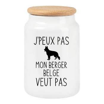 My Belgian shepherd doesn't want to - Cookie Jar with Wooden Lid - white - Front