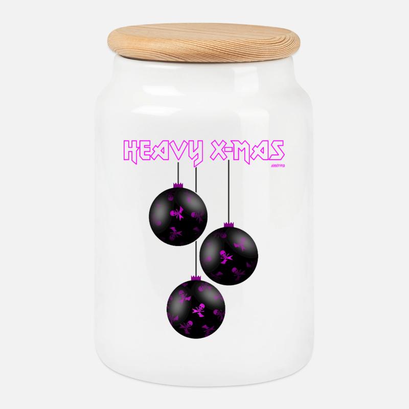 HEAVY X-MAS, PINK - Keksdose mit Holzdeckel - Weiß