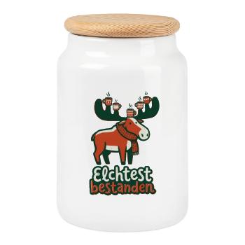 Test de l'orignal réussi - Boîte à biscuits avec couvercle en bois - blanc - Devant
