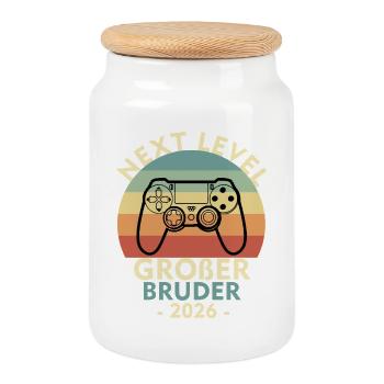 Next Level Big Brother Loading 2026 Siblings - Cookie Jar with Wooden Lid - white - Front