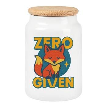 Zéro Renard Donné - Boîte à biscuits avec couvercle en bois - blanc - Devant
