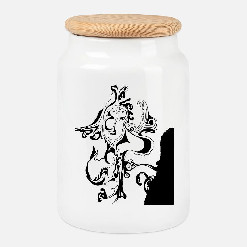 Sakura - Keksdose mit Holzdeckel - Weiß