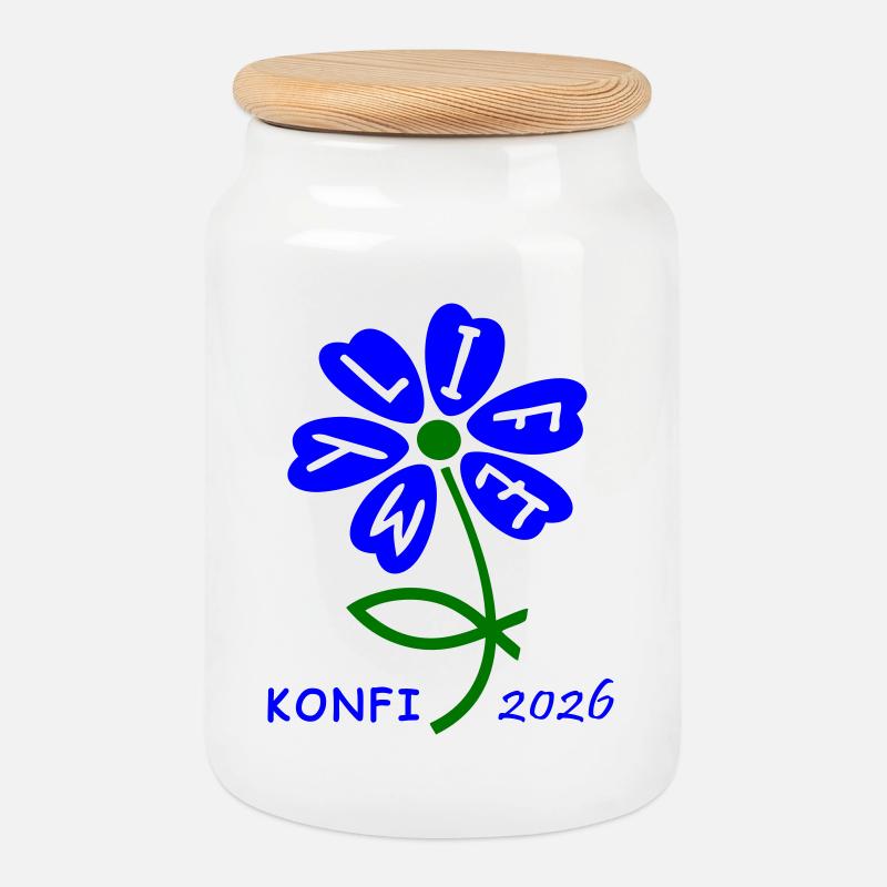 Konfirmation 2026 - Keksdose mit Holzdeckel - Weiß