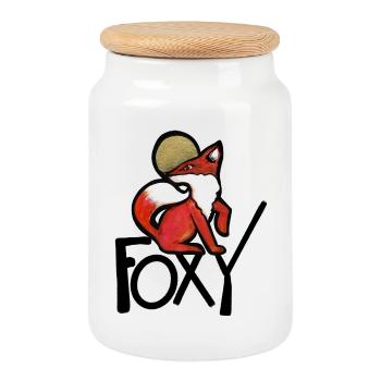 Renard Pourpre avec Auréole Or - Boîte à biscuits avec couvercle en bois - blanc - Devant