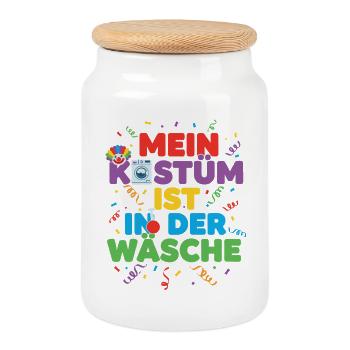 Mon cadeau de clown en lingerie costumé - Boîte à biscuits avec couvercle en bois - blanc - Devant