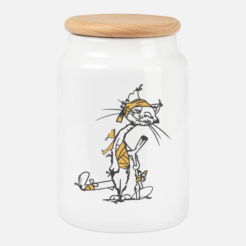 Resilient_Cat - Keksdose mit Holzdeckel - Weiß