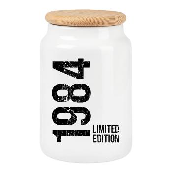 42 ans d’anniversaire Chemise vintage 1984 - Boîte à biscuits avec couvercle en bois - blanc - Devant