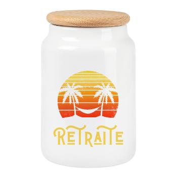 Retreat 2026 Man Humor Legend Retires - Cookie Jar with Wooden Lid - white - Front