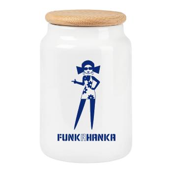 FUNK A HANKA - Cookie Jar with Wooden Lid - white - Front