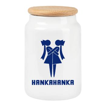HANKAHANKA - Cookie Jar with Wooden Lid - white - Front