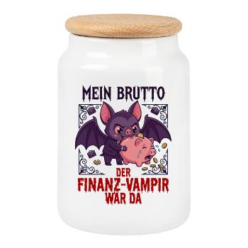 Mon vampire financier dégoûtant - Boîte à biscuits avec couvercle en bois - blanc - Devant