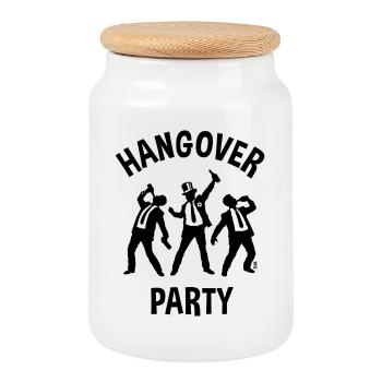 Hangover Party (JGA Junggesellenabschied Bier B) - Keksdose mit Holzdeckel - Weiß - Vorne