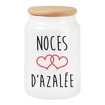 Azalea's Wedding 57 years of marriage - Cookie Jar with Wooden Lid - white - Front