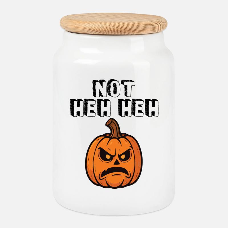 Not Heh Heh - Keksdose mit Holzdeckel - Weiß
