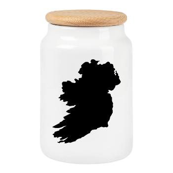 irland_country - Cookie Jar with Wooden Lid - white - Front