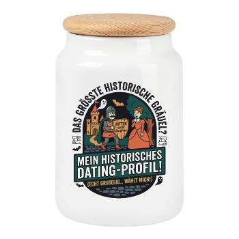 Mittelalter Dating Profil lustig - Keksdose mit Holzdeckel - Weiß - Vorne
