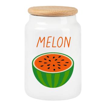 Melone Wassermelone Frische Sommerfrucht - Keksdose mit Holzdeckel - Weiß - Vorne