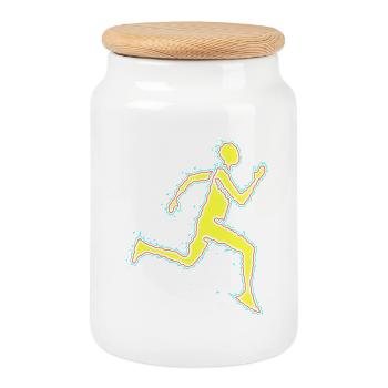 Runner électrique - Boîte à biscuits avec couvercle en bois - blanc - Devant