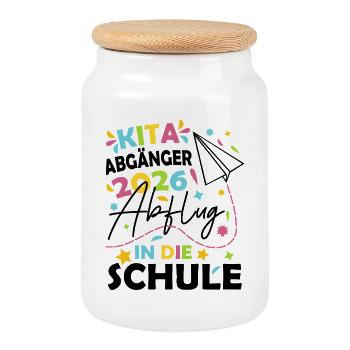 Kita Abgänger 2026 - Keksdose mit Holzdeckel - Weiß - Vorne