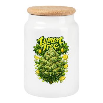 Graffiti Lemon Tree Grav Art - Boîte à biscuits avec couvercle en bois - blanc - Devant
