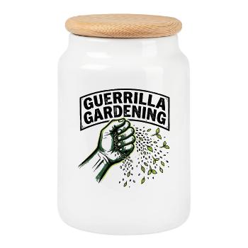Guerrilla Gardening Power - Keksdose mit Holzdeckel - Weiß - Vorne