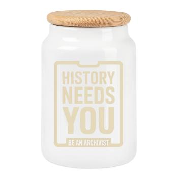 History Needs You: Be an Archivist - Cookie Jar with Wooden Lid - white - Front