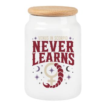 Venus sign Venus astrology - Cookie Jar with Wooden Lid - white - Front